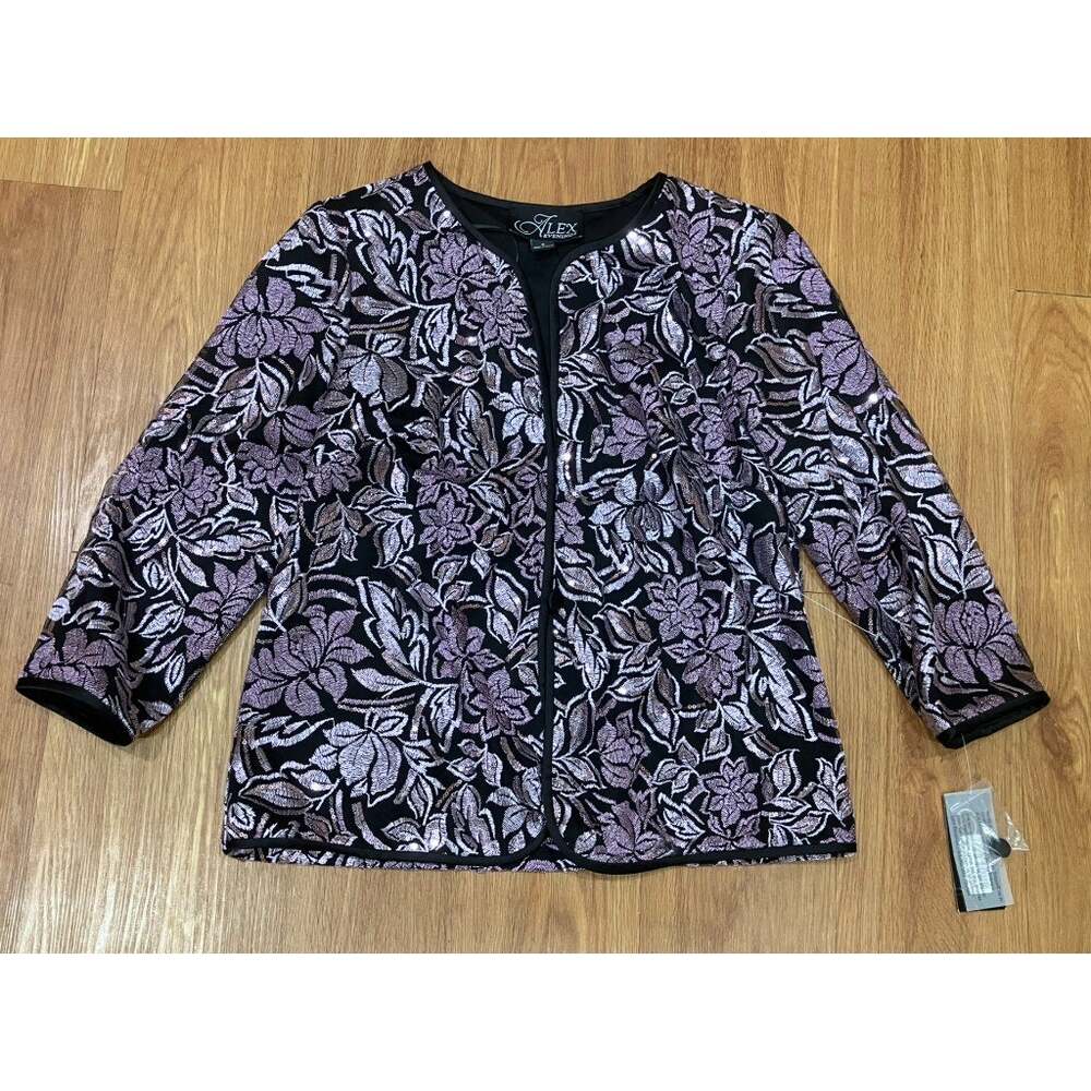 Alex Evenings Women's Scoop-Neck Tank & Embroidered Jacket S